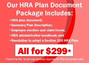 Core Documents offers a complete HRA Plan Document Pacakge for only $299 with no annual renewal fees.