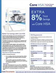 Section 125 Cafeteria Plan Options for 2018 -- Core HSA brochure