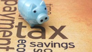 Piggy bank and tax concept